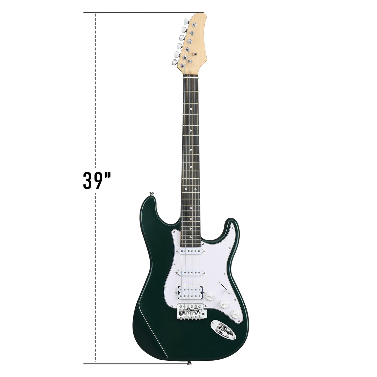 Ukscs KST Stylish H-S-S Pickup Electric Guitar Kit with 5W AMP Bag Guitar Strap Strings Green