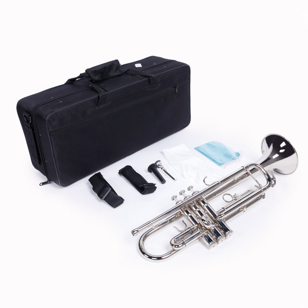Ozici Nickelplated Drop B Adjustable Trumpet Gloves Set Silver