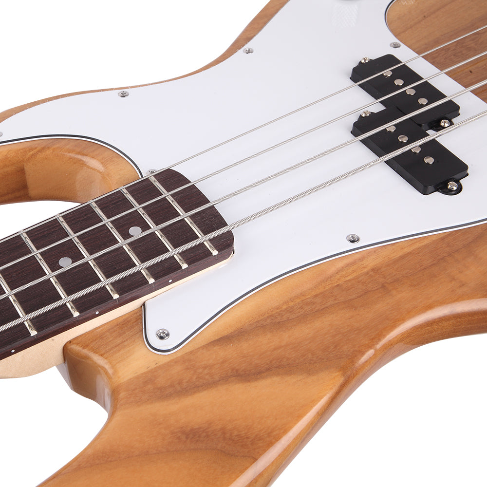 Ozici Exquisite Burning Fire Style Electric Bass Guitar - Burly Wood
