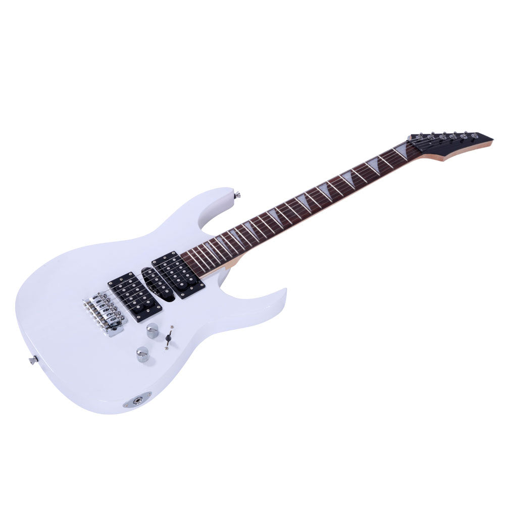 Ozici Novice Entry Level 170 Electric Guitar HSH Pickup Bag Strap Paddle Rocker Cable Wrench Tool - White