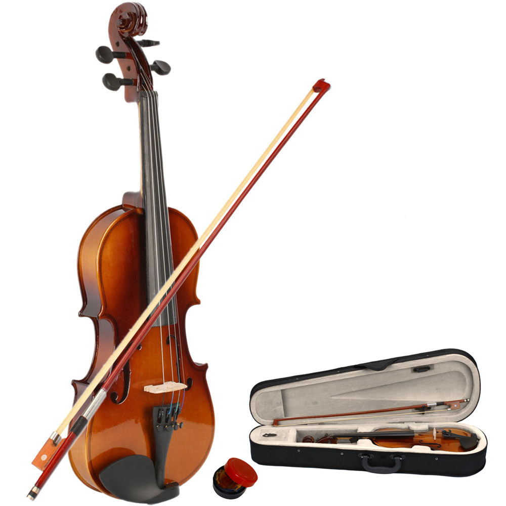 Ozici 1/2 Acoustic Violin Case Bow Rosin Natural