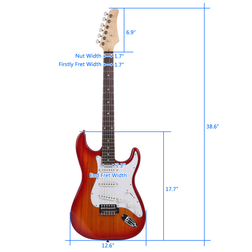 Ozici Rosewood Fingerboard Electric Guitar Sunset Red
