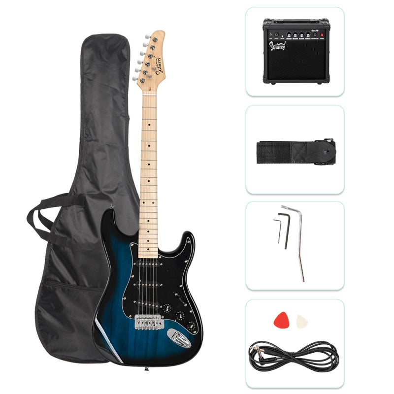 Glarry GST Electric Guitar w/20W Amplifier - Blue