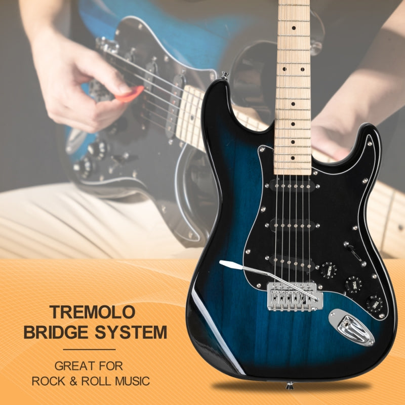 Glarry GST Electric Guitar w/20W Amplifier - Blue