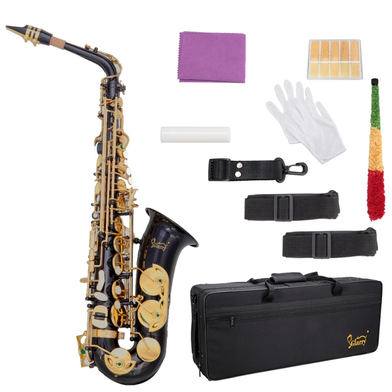Glarry Student E Flat Alto SAX Saxophone - Black