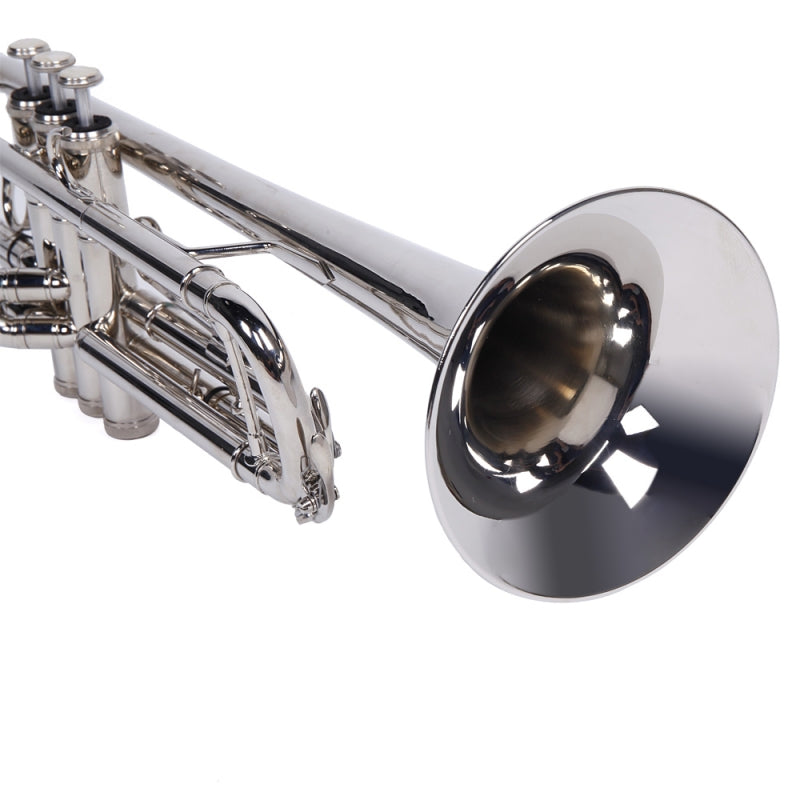 Glarry Brass Trumpet Bb with 7C Mouthpiece Silver