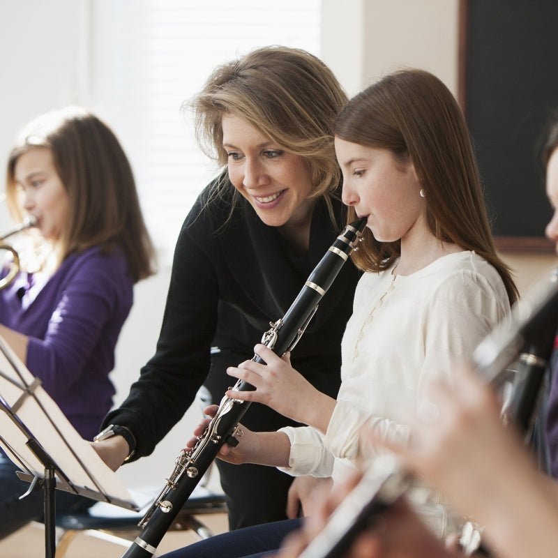 Glarry 17 Keys Flat B Black Clarinet with Two Mouthpieces Connector
