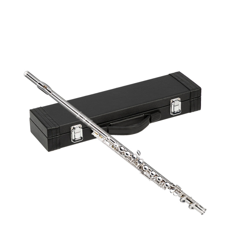 Glarry 16 Keys C Cupronickel Flute Closed Hole Separated E Key Silver