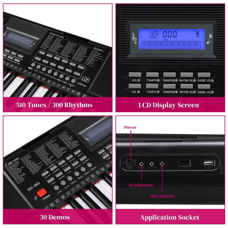 Glarry GEP-105 61-Key Portable Electronic Piano Keyboard