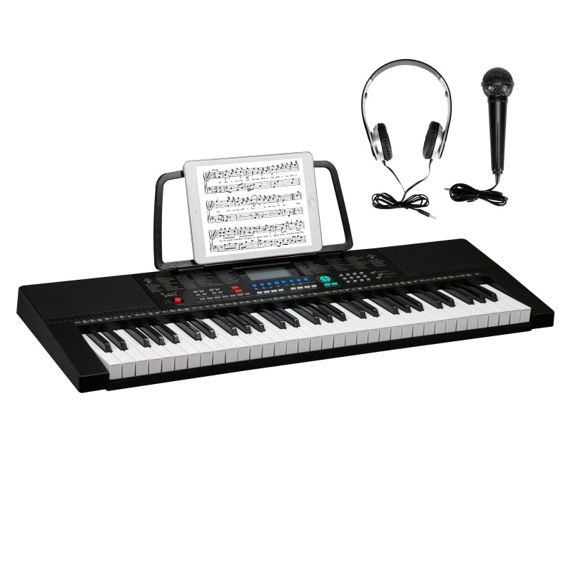 Glarry 61-Key Portable Keyboard w/LCD Screen, Microphone