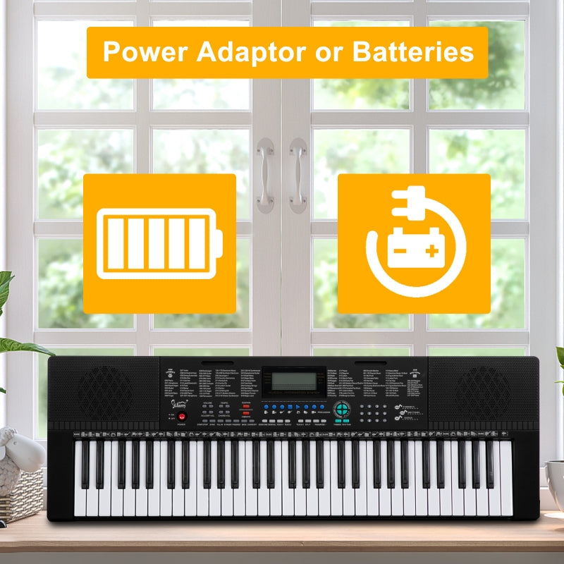 Glarry 61-Key Portable Keyboard w/LCD Screen, Microphone
