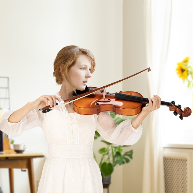 Glarry GV402 Violin 4/4 Spruce top Varnish Bright Brownish with 2 x Bow / Bridge