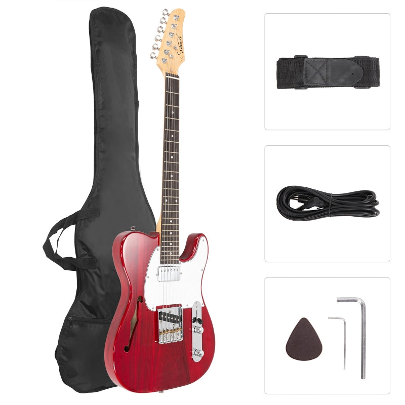 Glarry GTL Semi-Hollow Electric Guitar Wine Red