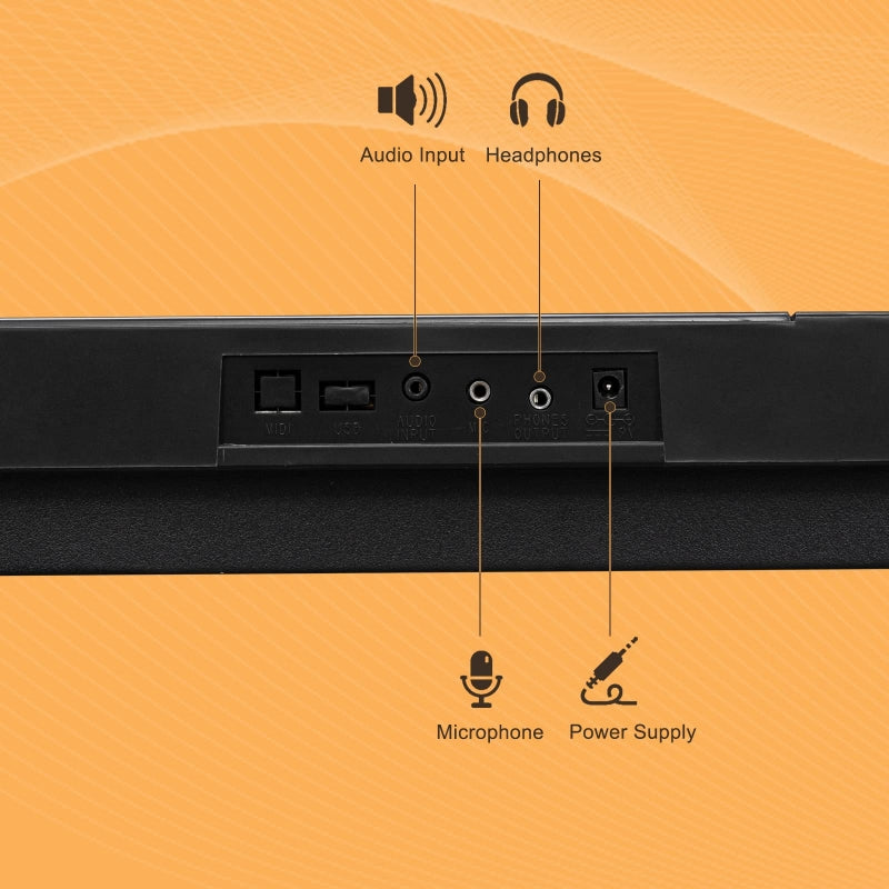 Glarry GEP-108 61-Key Portable Keyboard Set w/LCD Screen, Stand, Microphone