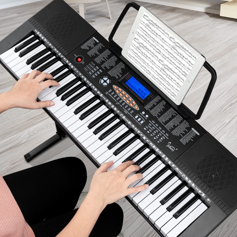 Glarry GEP-108 61-Key Portable Keyboard Set w/LCD Screen, Stand, Microphone