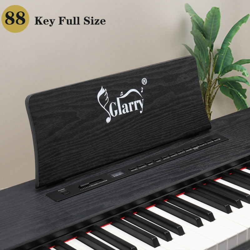 Glarry GDP-104 88-Key Home Fully Weighted Hammer-action Keybed Digital Piano - Black