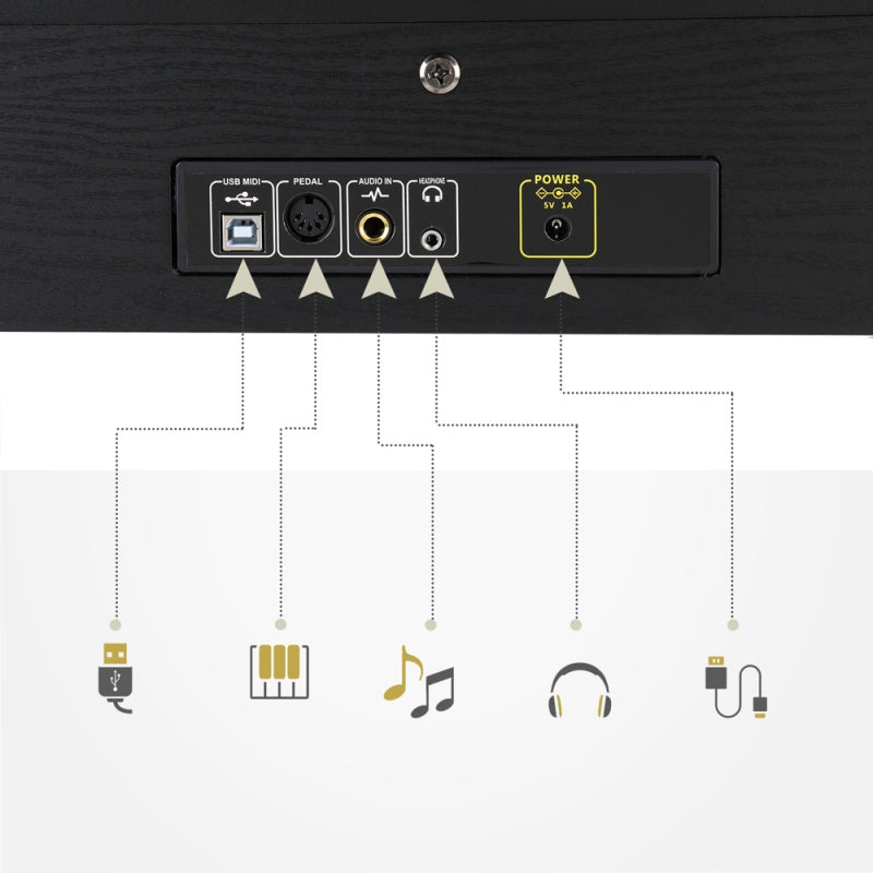 Glarry GDP-104 88-Key Home Fully Weighted Hammer-action Keybed Digital Piano - Black