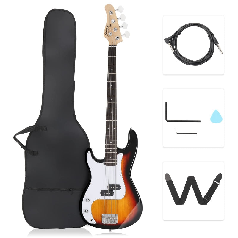 Glarry GP Left Handed Electric Bass Guitar Cord Wrench Tool - Sunset