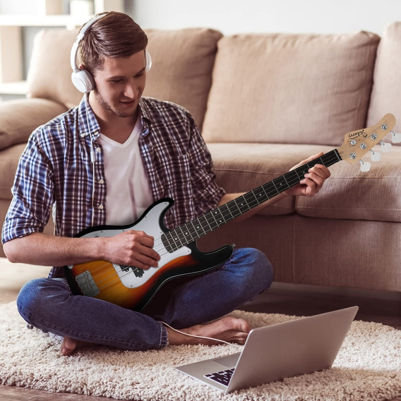 Glarry GP Left Handed Electric Bass Guitar Cord Wrench Tool - Sunset