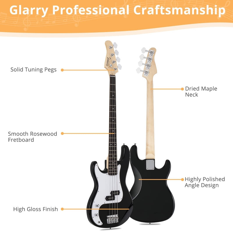 Glarry GP Left Handed Electric Bass Guitar Cord Wrench Tool - Black