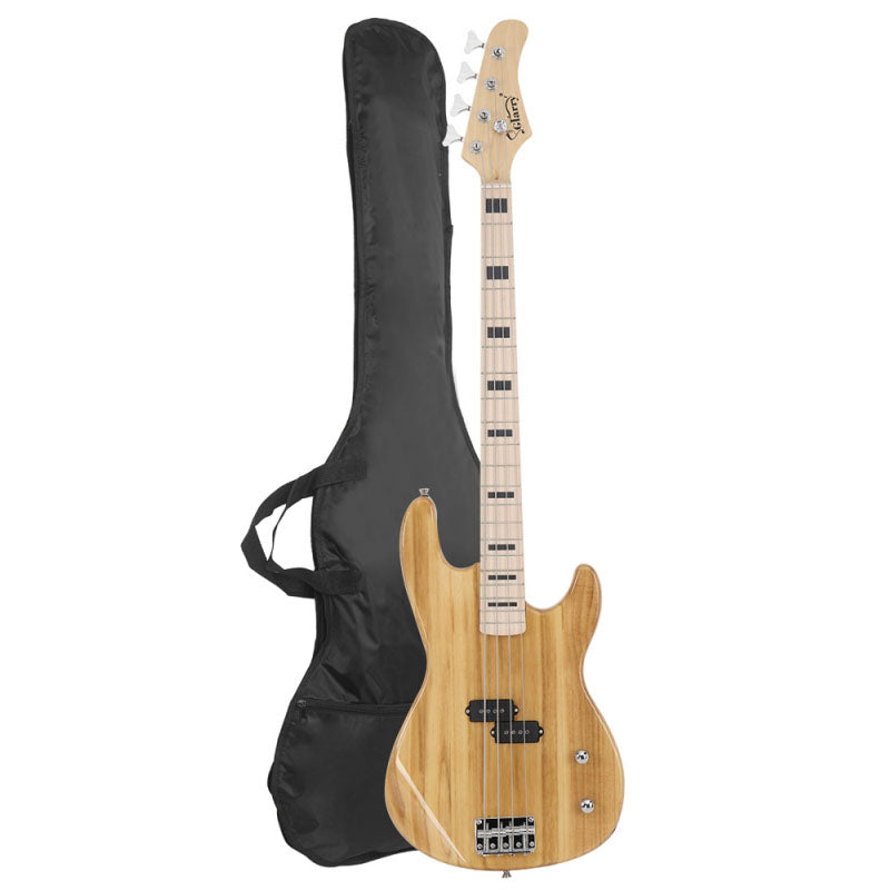 Glarry GP PRO Electric Bass Guitar NO Pickguard - Burlywood