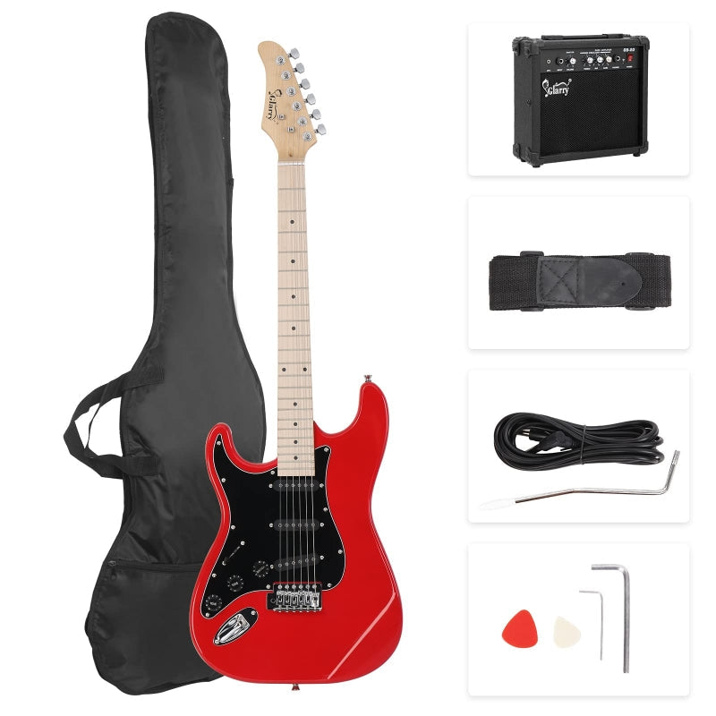 Glarry GST Left Handed Electric Guitar w/20W Amplifier - Red