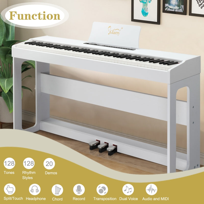 Glarry GDP-104 88-Key Home Fully Weighted Hammer-action Keybed Digital Piano - White