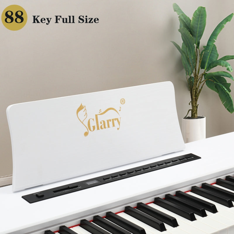 Glarry GDP-104 88-Key Home Fully Weighted Hammer-action Keybed Digital Piano - White