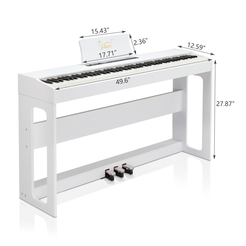 Glarry GDP-104 88-Key Home Fully Weighted Hammer-action Keybed Digital Piano - White