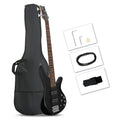 Glarry GIB 4 String Bass Guitar Full Size HH Pickup - Black