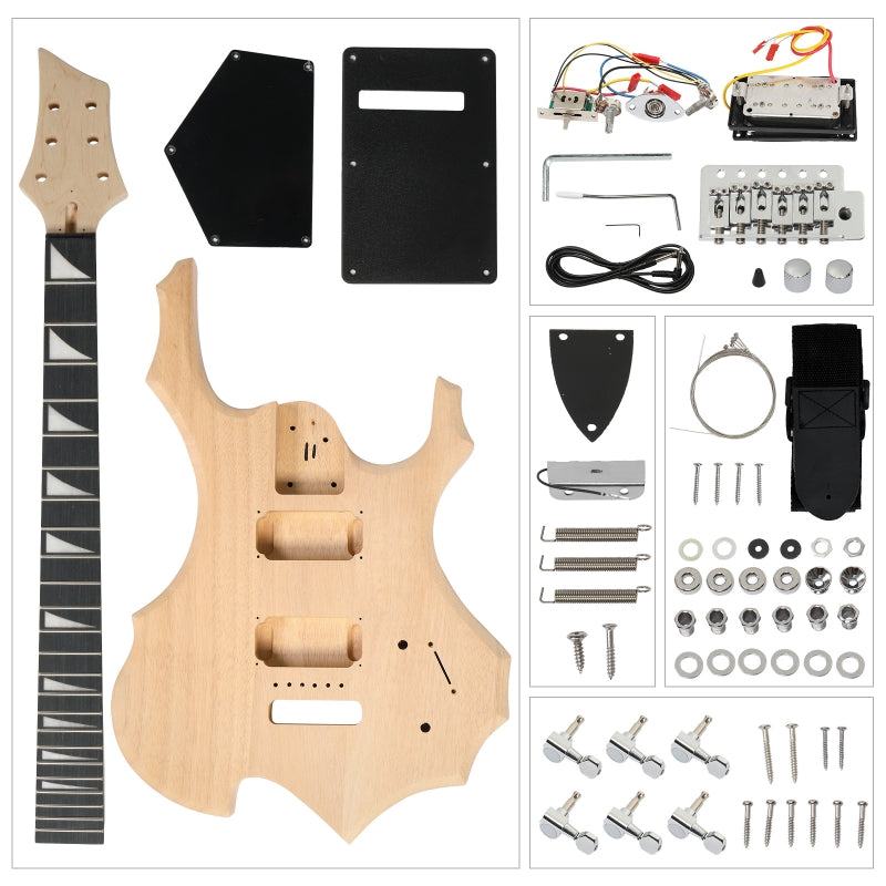 Glarry DIY Burning Fire HH Pickup Electric Guitar Kit