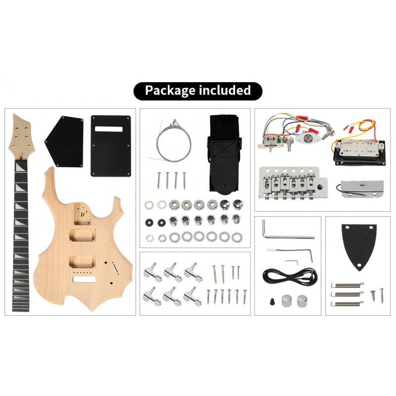 Glarry DIY Burning Fire HH Pickup Electric Guitar Kit