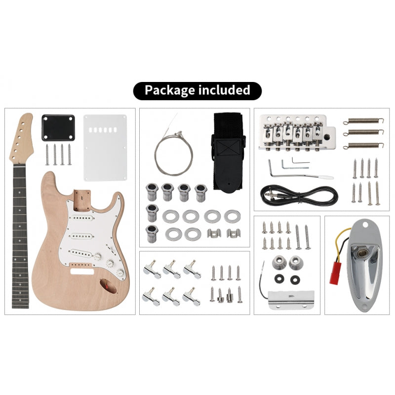 Glarry DIY GST SSS Pickup Electric Guitar Kit
