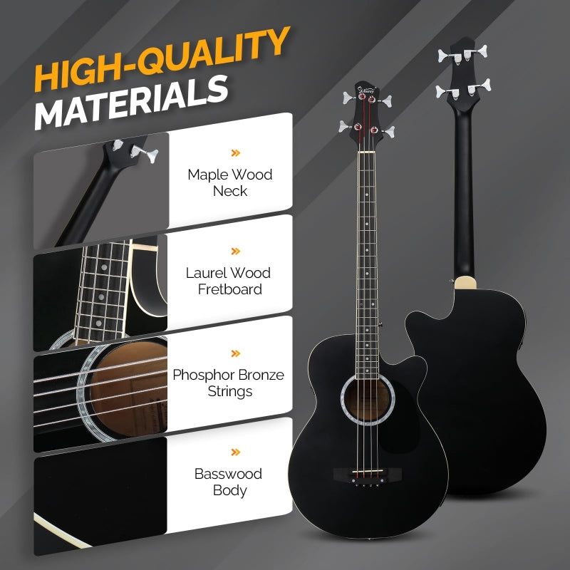 Glarry GMB102 44.5 Inch EQ Acoustic Bass Guitar w/15W Amp Matte - Black