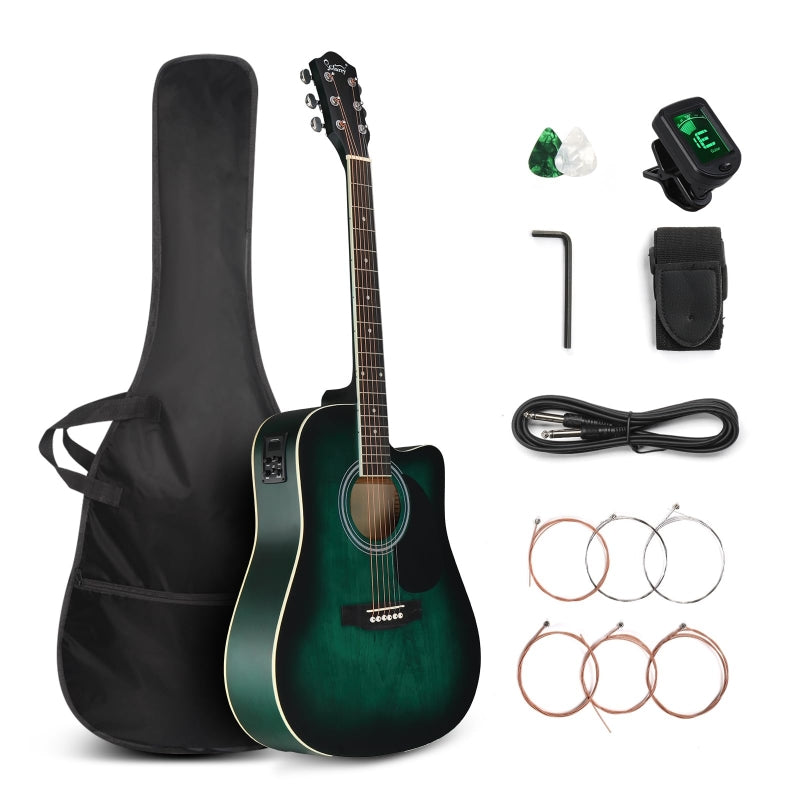 Glarry GMA101 41 Inch EQ Acoustic Guitar Green