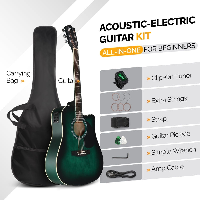 Glarry GMA101 41 Inch EQ Acoustic Guitar Green