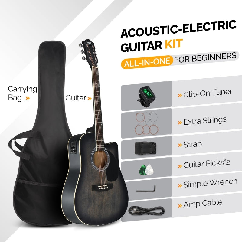 Glarry GMA101 41 Inch EQ Acoustic Guitar - Black