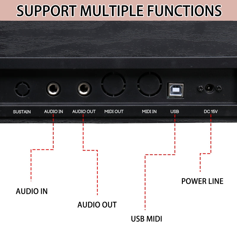 Glarry GDP-105 88-Key Home Full Weighted Keyboards Hammer-action Keyboard Digital Piano - Black