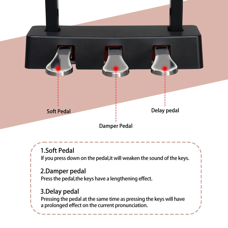 Glarry GDP-105 88-Key Home Full Weighted Keyboards Hammer-action Keyboard Digital Piano - Black