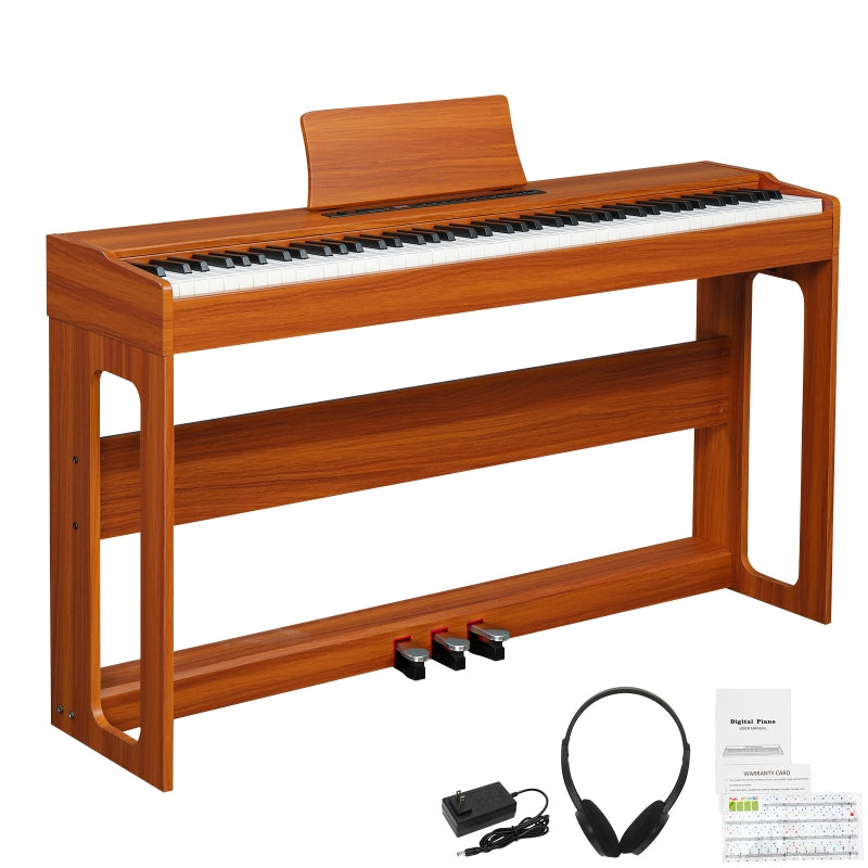 Glarry GDP-104 88-Key Home Fully Weighted Hammer-action Keybed Digital Piano - Walnut
