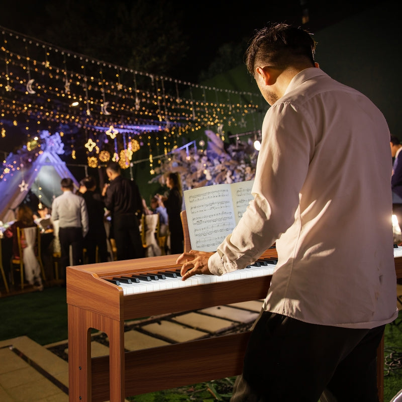 Glarry GDP-104 88-Key Home Fully Weighted Hammer-action Keybed Digital Piano - Walnut