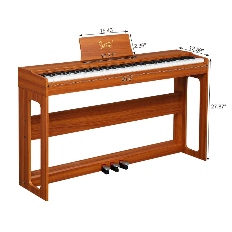 Glarry GDP-104 88-Key Home Fully Weighted Hammer-action Keybed Digital Piano - Walnut