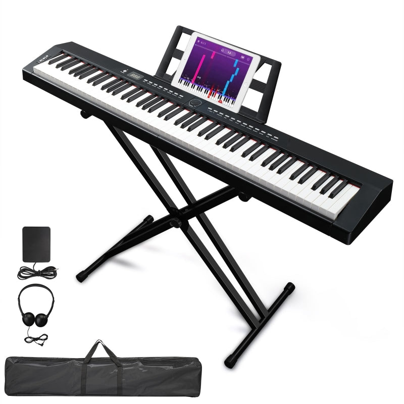 Glarry GPP-105 88 Key Full Size Semi-Weighted Standard Electric Digital Piano - Black