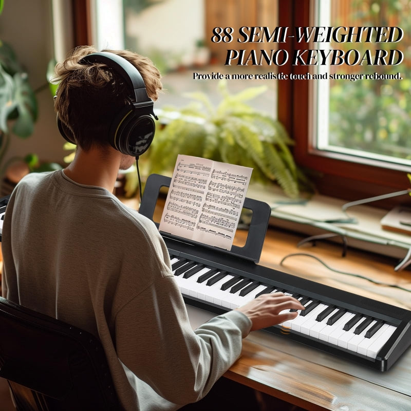 Glarry GPP-106 88 Key Foldable Full Size Semi-Weighted Standard Electric Digital Piano