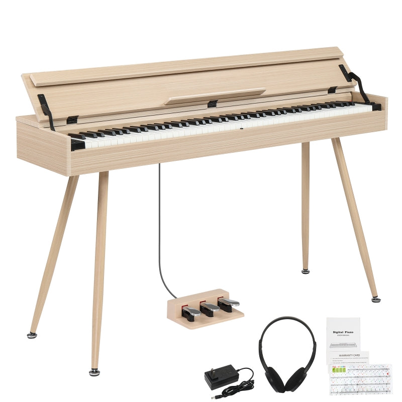 Glarry GDP-206 88-Key Home Fully Weighted Hammer-action Keybed Digital Piano - Burlywood