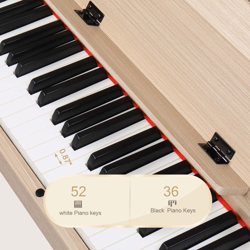 Glarry GDP-206 88-Key Home Fully Weighted Hammer-action Keybed Digital Piano - Burlywood