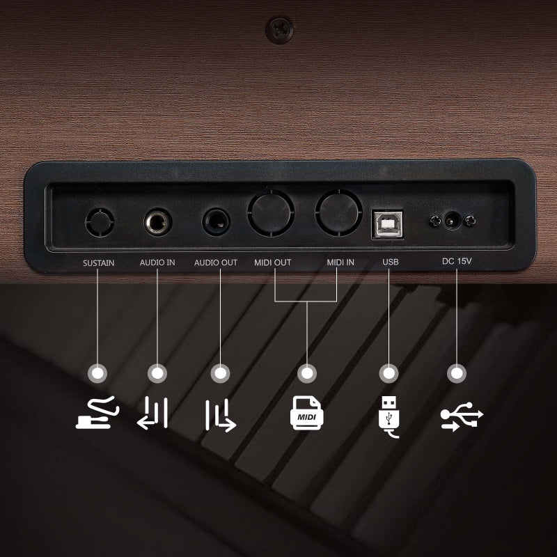 Glarry GDP-107 88-Key Home Fully Weighted Hammer-action Keybed Digital Piano