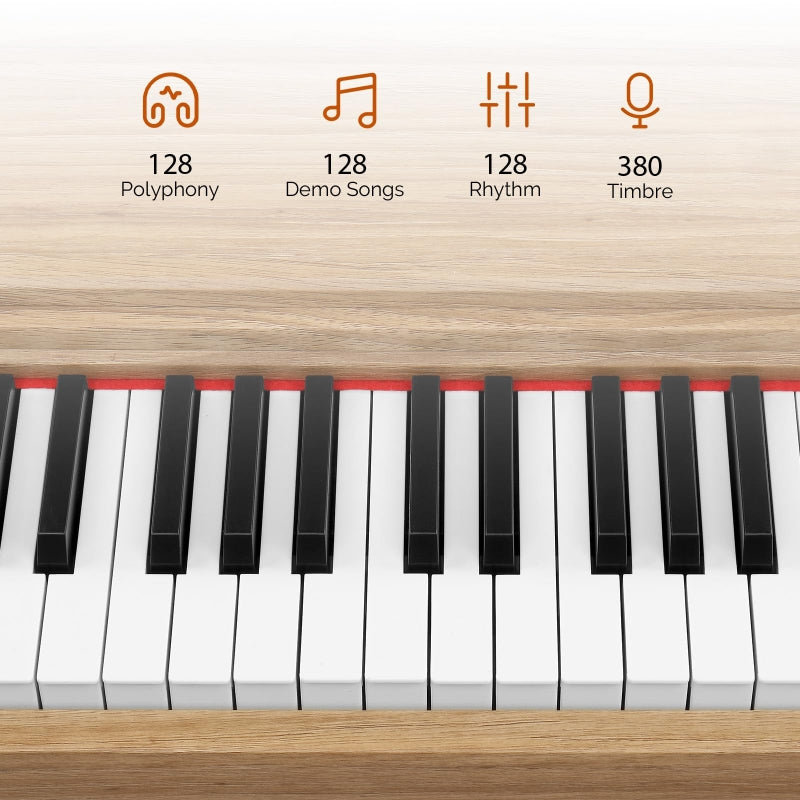 Glarry GPP-108 88-Key Semi-Weighted Keybed Digital Piano - Nature