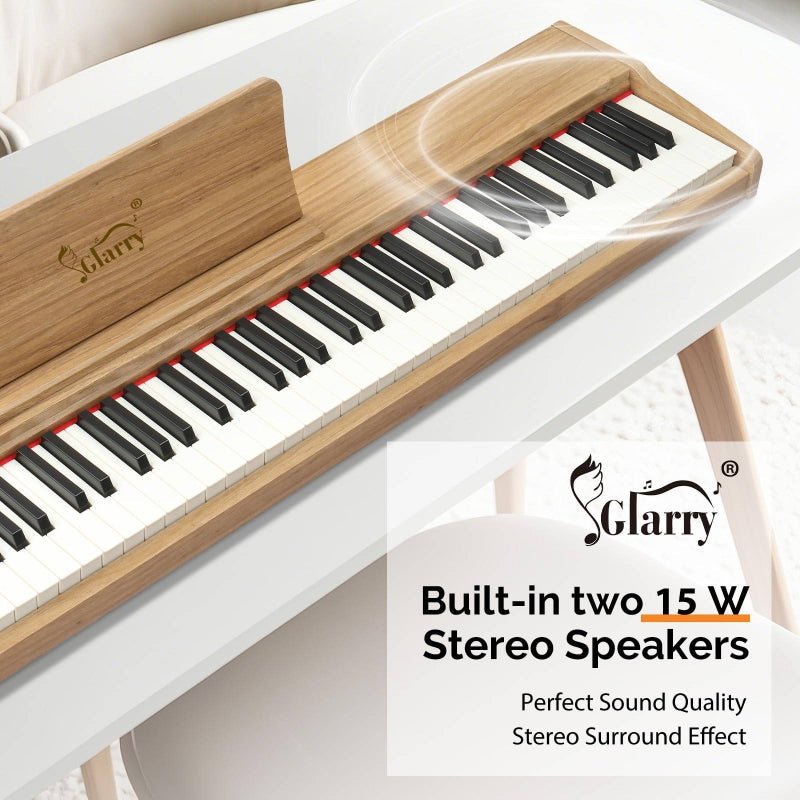 Glarry GPP-108 88-Key Semi-Weighted Keybed Digital Piano - Nature