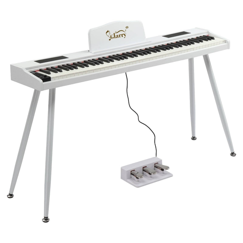 Glarry GPP-109 88 Key Full Size Semi-Weighted Standard Electric Digital Piano - White